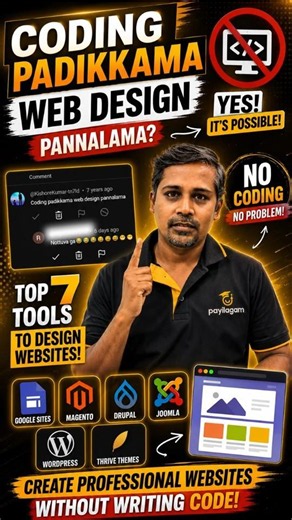 Best No-Code Website Builders | Create Websites Without Coding | AI Web Design Tools | Payilagam