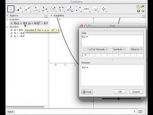 how to use text and latex in geogebra