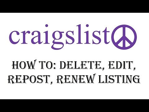 Craigslist How to Delete Post - Edit, Renew, Repost Ad Listing on Craigslist