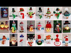 25 Snowman making idea with different affordable materials|Best outof waste Christmas craft idea🎄171