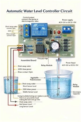 Automatic Water Level Controller #WaterLevelController #AutomaticPumpController #WaterTank #house