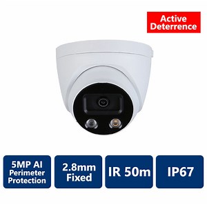 5MP AI Active Deterrence 24/7 Full Color 50m IR IP AI Turret, 2.8mm fixed(CAM-IP9155H-A-PV-28-AI)