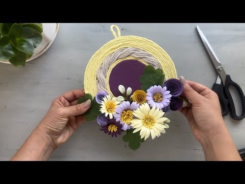 Look What I Did With Papers 📄 DIY Round Wall Hanging💫✨Easy Paper Flower Decoration🤩