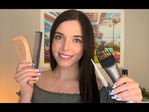 Realistic Men's Haircut and Body Massage (ASMR) 💈Barbershop Roleplay; clippers, massage oil