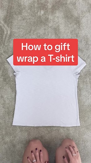 How to gift wrap a T-shirt #giftwrappinghacks #giftwrapping #TikTokPartner #LifeOnTikTok
