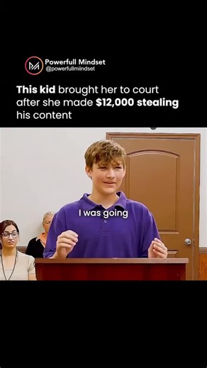 Powerfull Mindset on Instagram: "He took the matter to court after a woman reused his video without permission. A young creator made an original video, but a woman reposted it and gained millions of views, earning approximately $12,000 from the content 📈. When the creator noticed the attention and revenue she was receiving from his work, he asked her to remove the video. She refused to take it down, and the dispute ultimately went to court. The judge ruled in favor of the young creator, stating