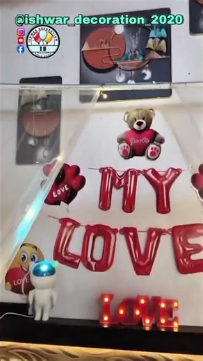 first night room decoration ❣️/ishwar decoration/love balloon/ decor ideas 💡#wedding #romantic seen
