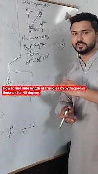 How to find side length of triangles by pythagorean theorem for 45 degree #pythagoras #mathideas