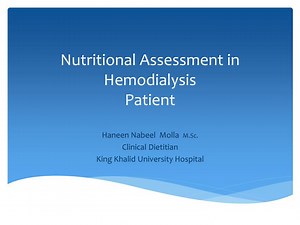 Nutritional Assessment in Hemodialysis Patient - SlideServe