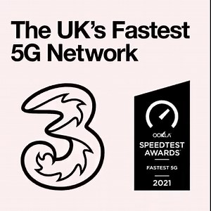 4.4K views · 88 reactions |  AWARD KLAXON  We've only gone and won the 'UK's fastest 5G network' award courtesy of the clever, and independent folks at Speedtest by Ookla   Take a look to find out more  3.uk/6m0 | Three UK | Facebook