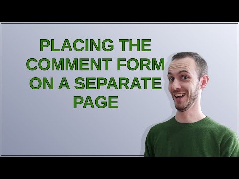 Drupal: Placing the comment form on a separate page