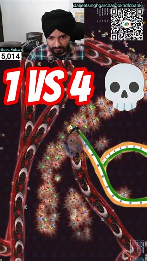 1 vs 4 headshot streek in wormzilla.io game Hacker Gameplay#gaming #livegaming #gameplay