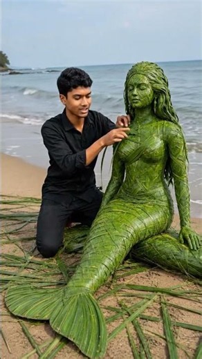 Leaf Mermaid Magic | A Beautiful Mermaid Created from Leaves ✨🧜‍♀️