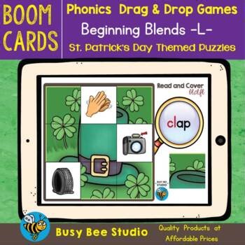 ST PATRICKS DAY L BLENDS DECODABLE PUZZLES BOOM CARDS MATCH WORD TO PICTURE GAME