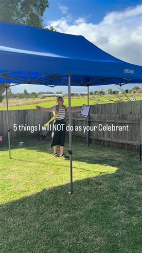 Samantha Jayne - Toowoomba Celebrant on Instagram: "5 things I won’t do as your Celebrant. 1. Stand in your fist kiss photo! I’ll dive if I have to! 🤿 2. Make the ceremony about me! It’s your day lovers! ❤️ 3. Leave you legally unmarried. That’s unacceptable. 😱 4. Say: “we gather here today” - unless you really want me to. 😑 5. Wear a boring 🥱 outfit. I’ll colour code for sure! 👍"