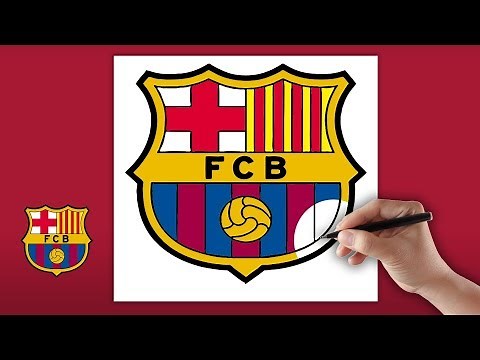 FC Barcelona - How to draw the FC Barcelona logo - Drawing for children step by step