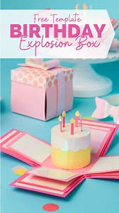 I had to try my hand at this fun new trend and put my own Sweet Red Poppy spin on it! Create a 3D Birthday Cake Explosion Box with this step-by-step photo and video tutorial, plus a free SVG file template on the blog! | Sweet Red Poppy