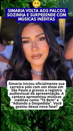 Simaria begins solo career and records show with new songs.
