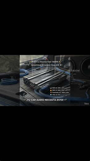 Cansado de un audio débil? Monta la Bestia del Car Audio: Planta KUERL C-266 de 5800W. Olvida las excusas y siente la verdadera presión sonora en tu pecho.🔊💥 🔥 PURE POWER (Lo más Top): ⚡ POTENCIA MONSTRUOSA: 5800 Watts de salida máxima para reventar tus bajos, medios y brillos. ¡Tus vecinos sabrán quién llegó! 🔊 RMS ESTÉREO REAL: 60W RMS x 4CH (4Ω) y 80W RMS x 4CH (2Ω) de puro sonido nítido y potente. 💥 MODO PUENTEADO (BRUTAL): Transforma la planta en un monstruo de 160W RMS x 2CH (4Ω) para