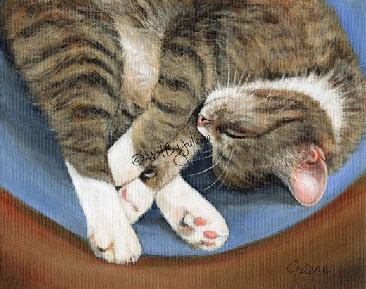 Tabby Cat Art, Original Acrylic Canvas Painting - Etsy
