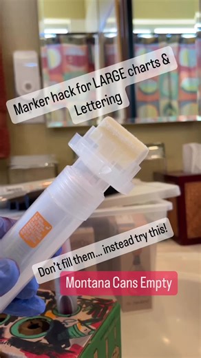 Marker hack #1 For large strokes, try this. Don’t risk wasting ink by filling the canister that might eventually dry out. Do this instead. Lasts longer than you think, and easy to refresh. On large charts and signs, BIGGER is Better! #graphicrecording #visualscribe #drawideas #graphicfacilitation #graphicfacilitator #inkyourthink #graphicartist #neuland #neulandmarker #framethemessageink