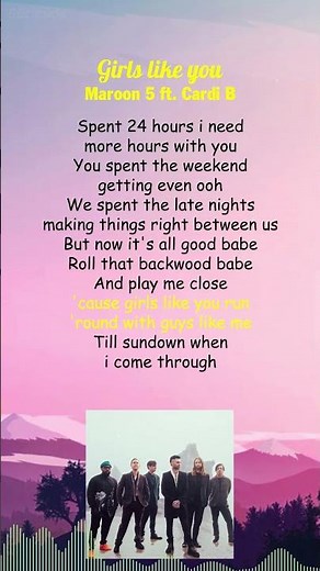 Maroon 5 ft. Cardi B - Girls Like You (Lyrics) #shorts