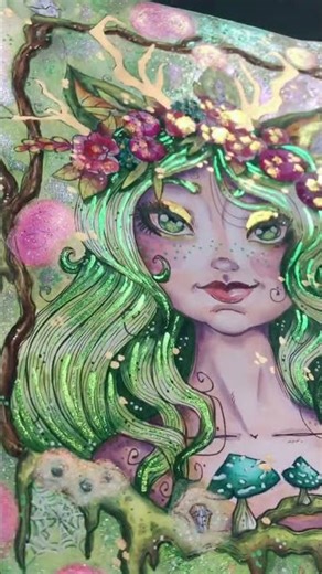 Nouveau coloriage avec aquarelles paillettes de dingue !!!!