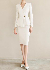 White Skirt & Suit Set: Custom Made Elegant Classic Two Pieces Set, Women's Suit Size From Petite to Plus, Chic Formal Skirt and Jacket Set - Etsy
