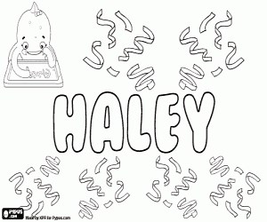 Haley, English name coloring page printable game