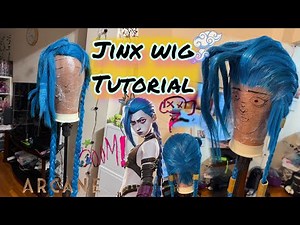 🌱 Arcane Jinx wig tutorial! How to make long Jinx helmet wig! ✨🌱