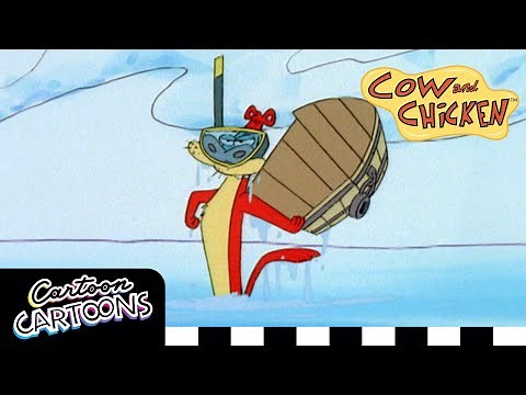 Weasel Saves Baboon From Sinking | Cow & Chicken | Cartoon Cartoons