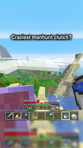 Craziest manhunt worthy clutch? #minecraft #minecraftshorts #minecraftvideos #mcpe #shorts