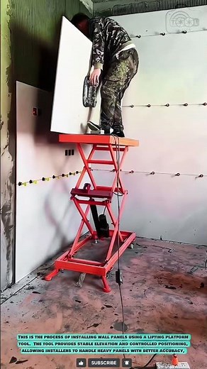 Panel Installation Tool: Scissor Lift Table for Safe and Precise Wall Mounting