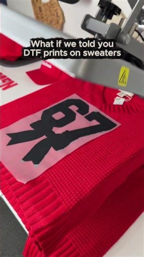 DTF Transfers on Sweaters | Bold "87" Bow Design on Red Knit – Easy Custom Tutorial