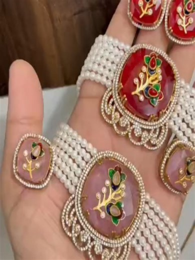 Indian Kundan Jewellery l Necklace l Earrings l Bangles on Instagram: "Doublet stone choker set with shell pearl beads Ready to dispatch Booking Process:- DM or WhatsApp 9911283949 with the Picture and we will guide you. Just sit back and relax while we ship your products. Please note : NO COD, NO Returns Serving since 2015, More than 5000+ happy clients Payment via Paytm, Gpay, Phonepay, Bank Transfer In case of any issue / defect in the received product please share an video with us and we wil