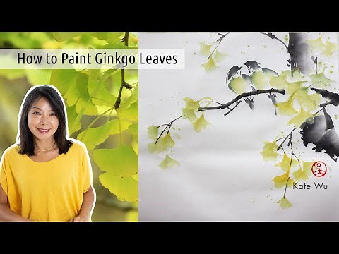Chinese painting demonstration: Ginkgo Leaves and Birds