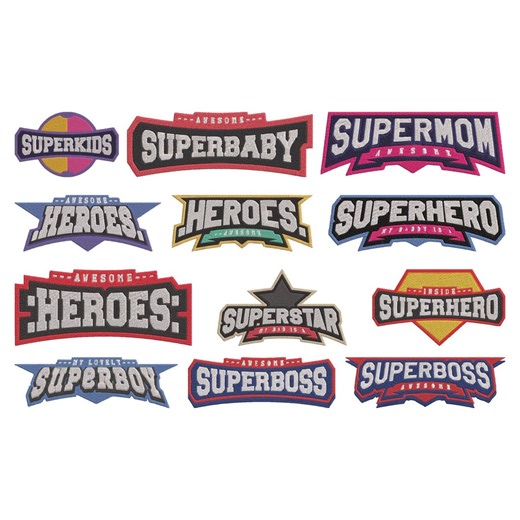 Superhero Embroidery Design, Superbaby Mom Dad Kids Hero Machine Embroidery File, Superkids Instant Download - Etsy