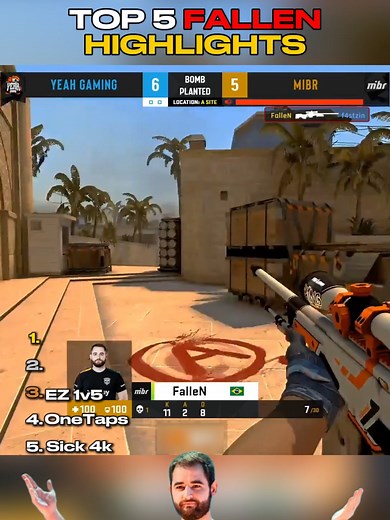 TOP 5 FalleN career highlights! 🇧🇷 #FalleN #cs2 #csgo #furia | csgo