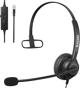 Arama Cisco Phone Headset with Microphone Noise Cancelling, Mute Switch Headset Compatible with Cisco IP-7821 7841 7942G 7931G 7940 7941G 7945G 7960 7961G 7962G 7965G 7975G 8811 8841 8861 9951