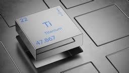 Design of the chemical element titanium showing the element name,...