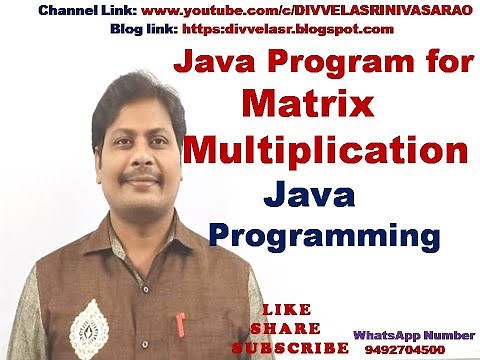 Multiplication of Two Matrices in Java || Java Program for Matrix Multiplication ||