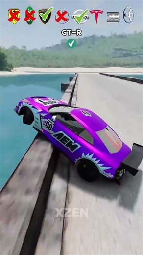 Cars VS Bridge 🚗😂❌ Will They Make it? #CarsVsBridge#Viral#Shorts#CrazyJump