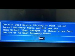 Lenovo Default boot device missing or boot failed- Fix Solv