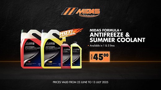 Get these and more at your local Midas store. Prices valid from 23 June to 13 July 2025. Click here to view our Winter brochure: https://online.flippingbook.com/view/898285733/ #midas #fortheloveofcars | MIDAS