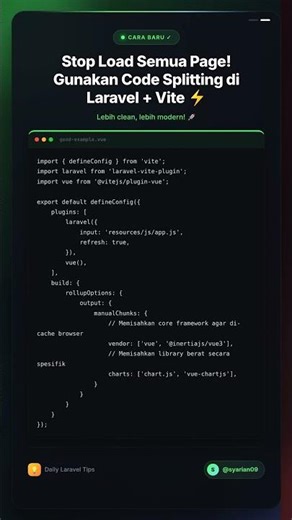 Stop Load Semua Page! Gunakan Code Splitting di Laravel + Vite ⚡