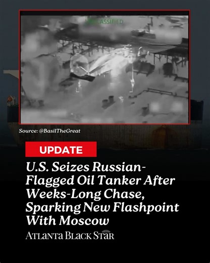 The United States has seized a Russian-flagged oil tanker in the Atlantic after a dramatic weeks-long pursuit that played out across international waters. The vessel — formerly known as Bella 1 before renaming itself Marinera — was sanctioned for alleged illicit activity and attempted to evade U.S. enforcement after fleeing the American blockade of Venezuela. U.S. officials confirmed the seizure early Wednesday, calling it part of a broader effort to crack down on sanctioned oil operations tied