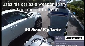 28may2023 ecp phv #SLT2897T toyota chr tried to swerve into cambike tailgate cambike quoted When a Private Hire driver decides to use their car as a weapon... keep a cool head and report to get these folks off our roads. | SGRV ADMIN