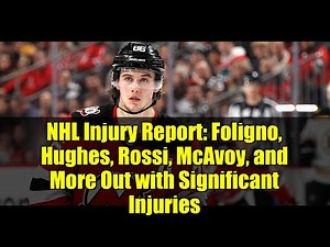NHL Injury Report: Foligno, Hughes, Rossi, McAvoy, and More Out with Significant Injuries