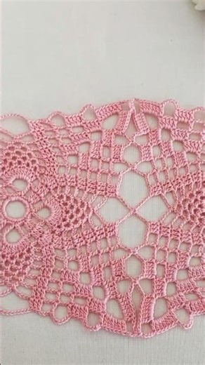 The Sweetest Pink Lace Runner Tutorial🪡 #Turkishcrochet