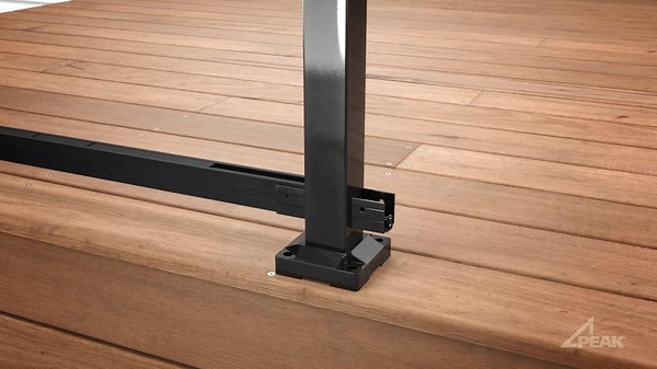 PEAK Aluminum Railing 2 in. H x 3 in. W Black Aluminum Deck Railing Wall Mount Bracket Kit for 42 in. High System 50921